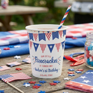 Gobelets En Papier Little Firecracker 4 juillet 1er anniversaire