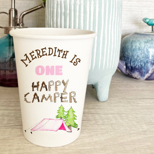 Gobelets En Papier Little Girl One Happy Camper First Birthday Party