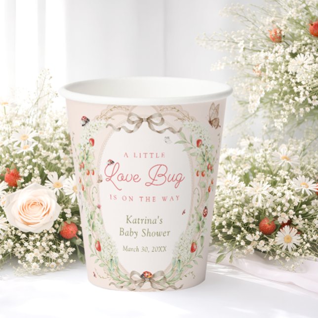Gobelets En Papier Little Love Bug Bohemian Baby Shower (Créateur téléchargé)