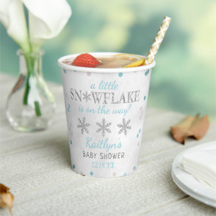 Gobelets En Papier Little Snowflake Boys Baby shower d'hiver