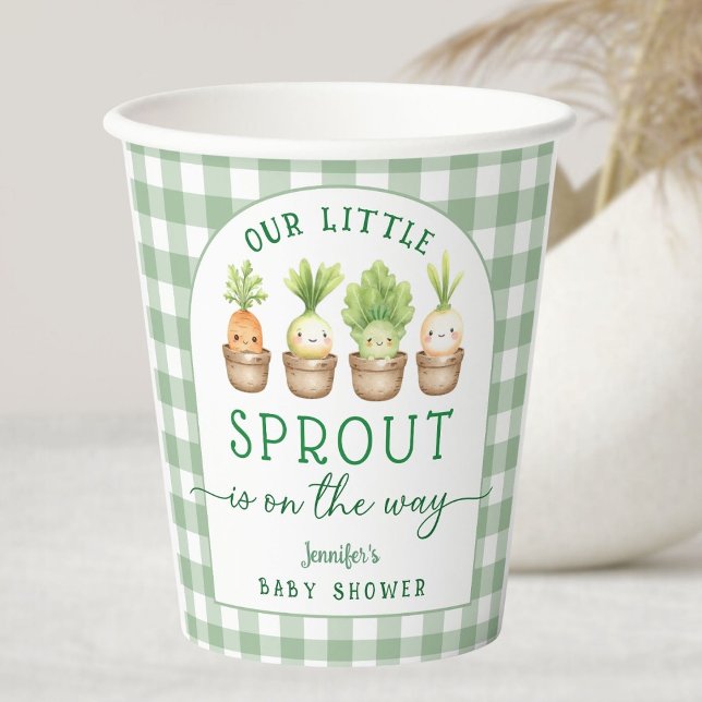 Gobelets En Papier Little Sprout Baby Shower  (Créateur téléchargé)