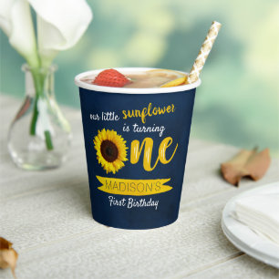Gobelets En Papier Little Sunflower 1er anniversaire