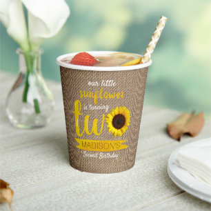 Gobelets En Papier Little Sunflower 2e anniversaire