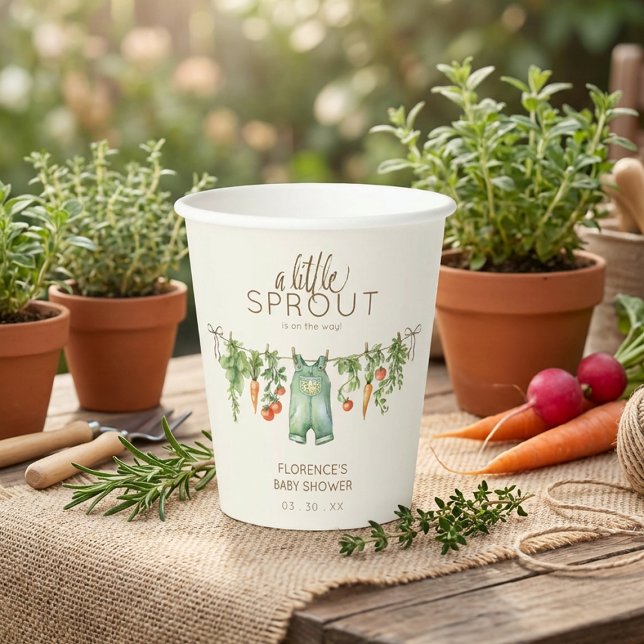 Gobelets En Papier Locally Grown Baby Shower Party (Créateur téléchargé)