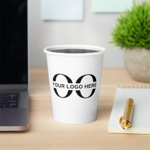 Gobelets En Papier Logo d'affaires élégant moderne blanc professionne