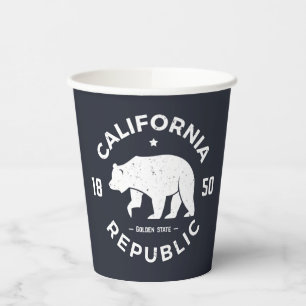 Gobelets En Papier Logo de Californie L'État d'or