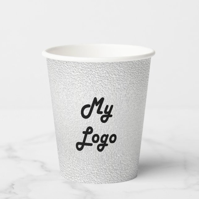 Gobelets En Papier Logo de la société Silver (Recto)