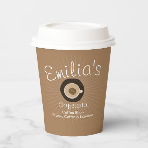 Gobelets En Papier Logo de l'entreprise de café Espresso