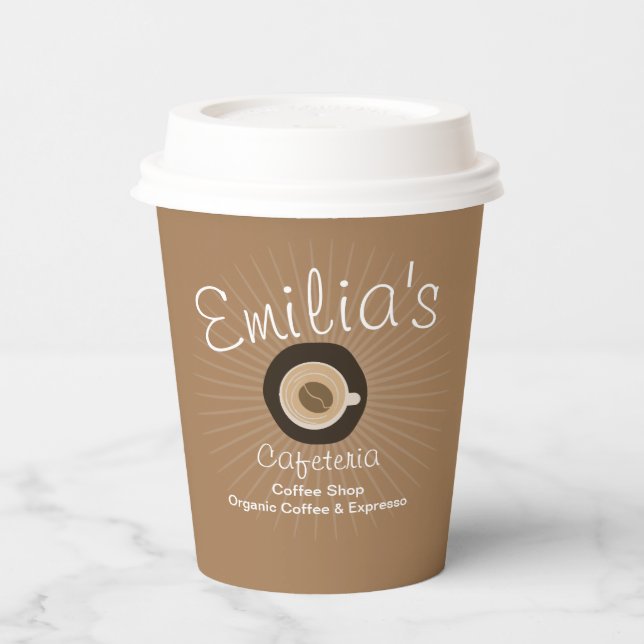 Gobelets En Papier Logo de l'entreprise de café Espresso  (Gauche)