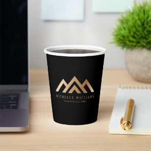 Gobelets En Papier Logo de l'immobilier moderne papier