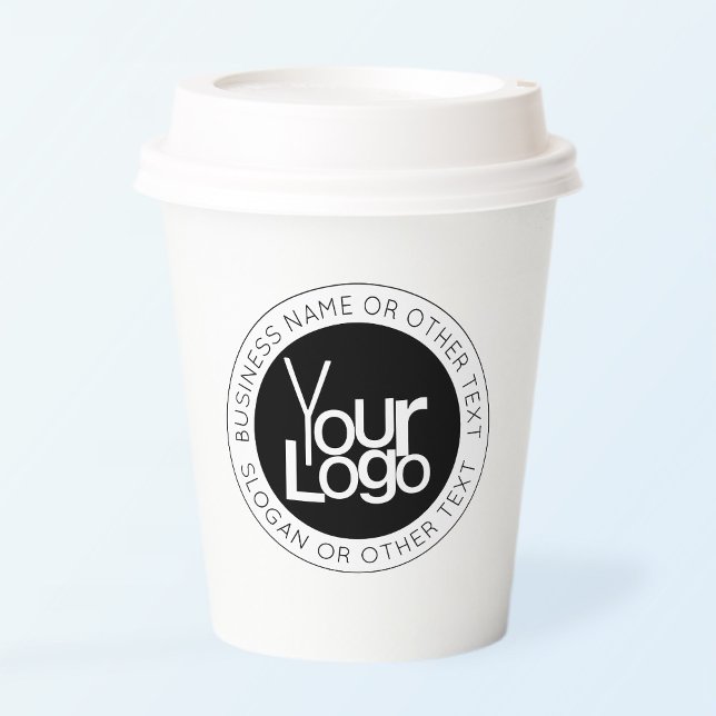 Gobelets En Papier Logo d'entreprise et texte moderne simple modifiab (Créateur téléchargé)