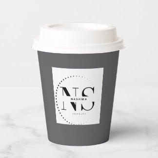 Gobelets En Papier Logo d'entreprise gris élégant Moderne Tasse en pa
