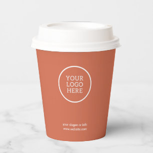 Gobelets En Papier Logo d'entreprise minimaliste en terre cuite