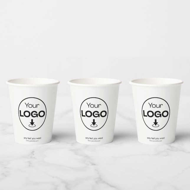 Gobelets en papier | Logo d'entreprise Moderne bla (Multi)