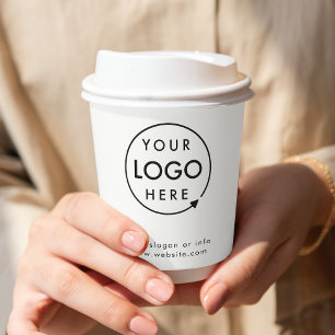 Gobelets En Papier Logo d'entreprise Moderne Minimaliste Nettoyer Sim