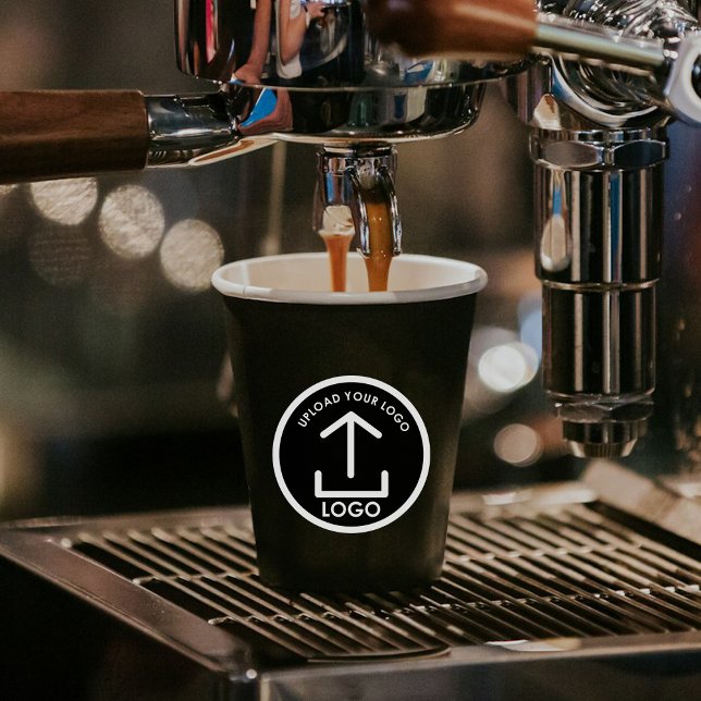 Gobelets En Papier Logo d'entreprise professionnelle simple et modern (Black Simple Modern Professional Business Logo Paper Cups)