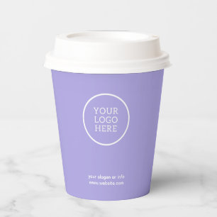 Gobelets En Papier Logo d'entreprise violet moderne Professionnel