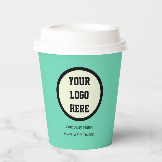 Gobelets En Papier Logo personnalisé Entreprise Mention Green Entrepr (Recto)