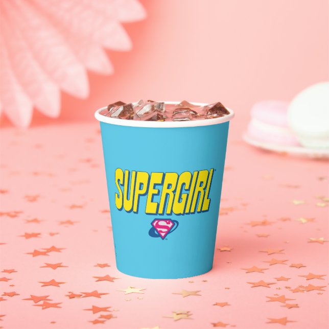 Gobelets En Papier Logo Pop Supergirl (Insitu)