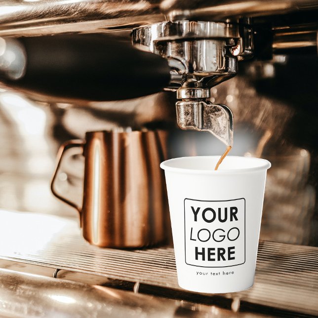 Gobelets En Papier Logo professionnel personnalisé Slogan Texte profe (Custom Business Logo Slogan Text Professional Paper Cups)