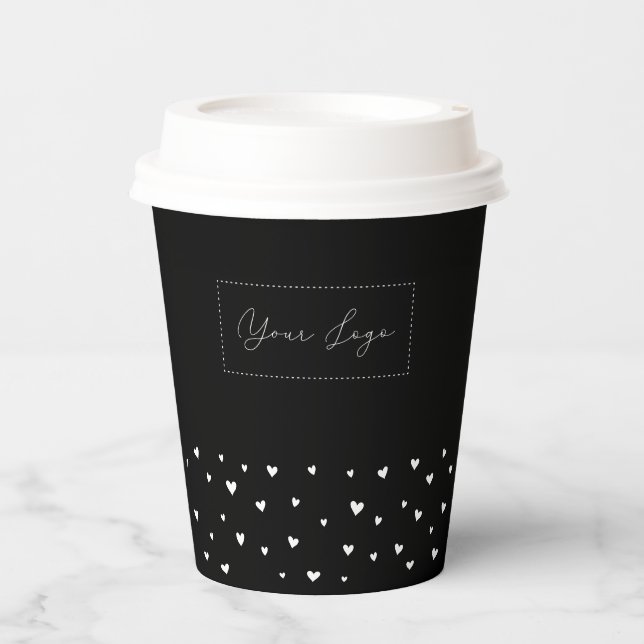 Gobelets En Papier Logo professionnel simple Motif de coeur personnal (Recto)