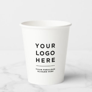 Gobelets En Papier Logo professionnel simple Slogan Entreprise