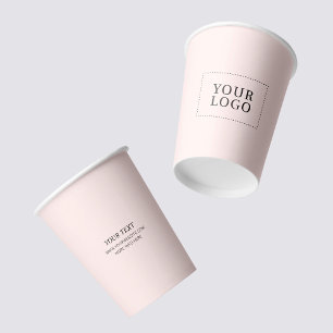 Gobelets En Papier Logo simple et minimal personnalisé pour entrepris