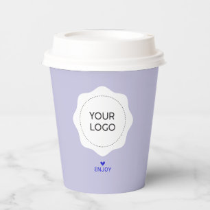Gobelets En Papier Logo simple pour entreprise en lavande et violet p