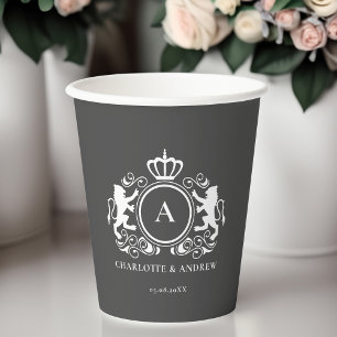 Gobelets En Papier logo spécifique du client Monogram Wappen Paper Cu