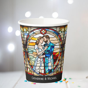 Gobelets En Papier Loisirs romantiques Style Verre Vitré Mariage euro