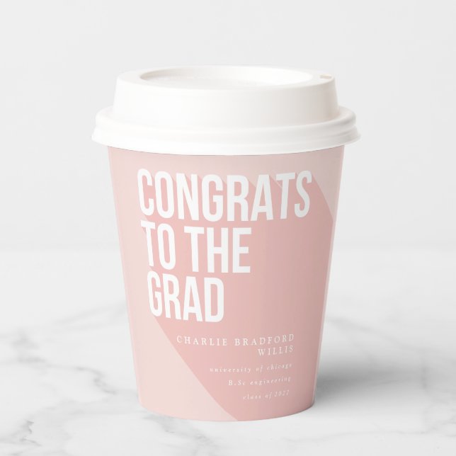 GOBELETS EN PAPIER LONGUE OMBRE FÉLICITES À LA GRADE (Recto)