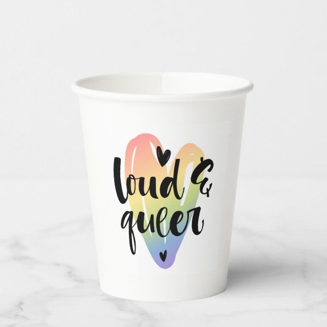 Gobelets En Papier Loud & Queer | Coeur aquarelle (Gauche)