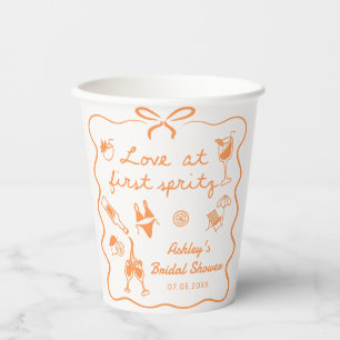 Gobelets En Papier Love at First Spritz Fêtes des mariées tasses de p