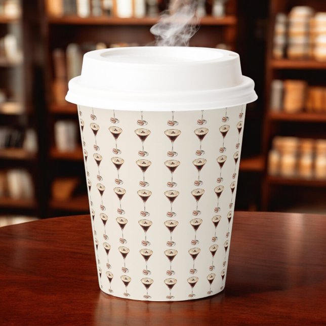 Gobelets En Papier Love is Brewing Espresso Martini Enterrement de Vi (Créateur téléchargé)