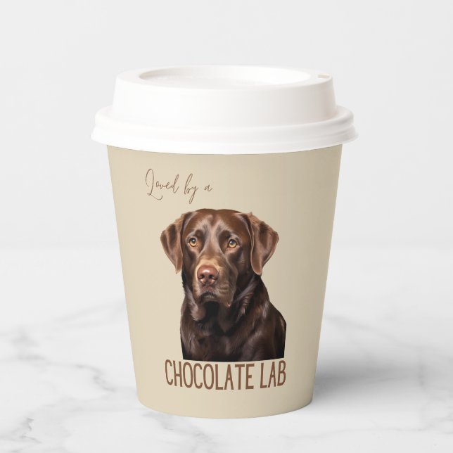 Gobelets En Papier Loved By A Chocolate Lab Labrador Dog Lover  (Recto)