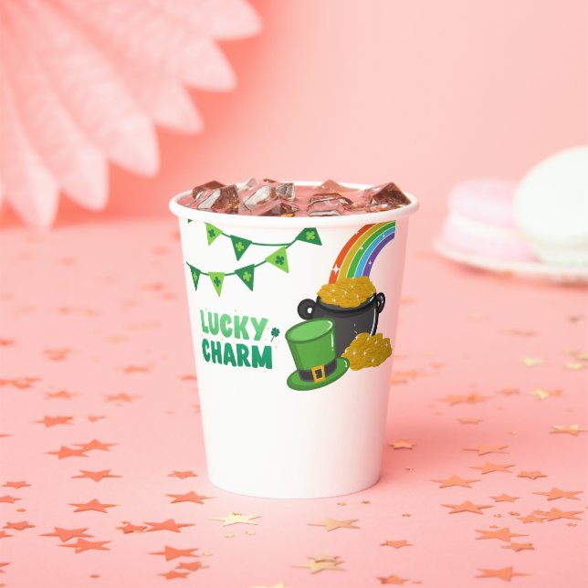 Gobelets En Papier Lucky Charm Shamrock St. Patrick's Day Baby shower (Insitu)
