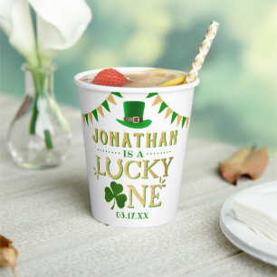 Gobelets En Papier Lucky One St. Patrick's Day 1er anniversaire