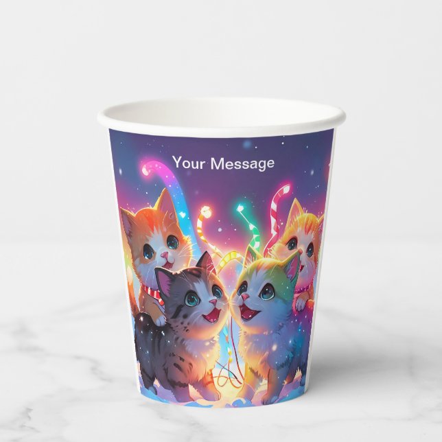 Gobelets En Papier Lumière de Noël enchantée (Verso)