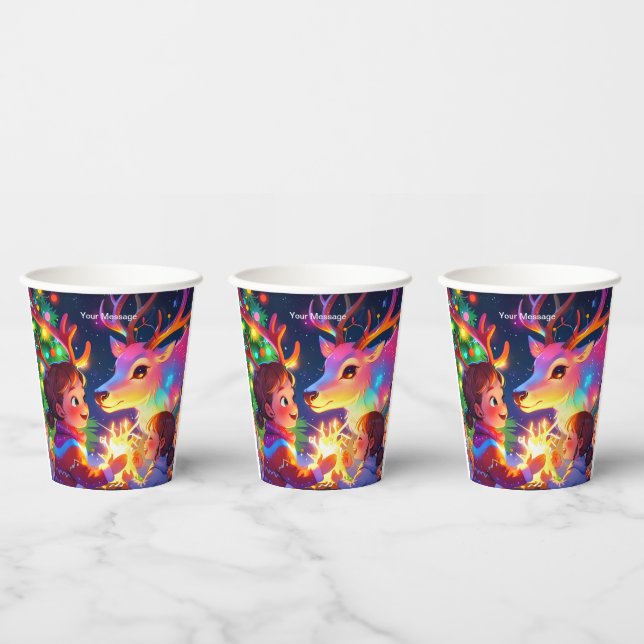 Gobelets En Papier Lumière de Noël enchantée (Multi)