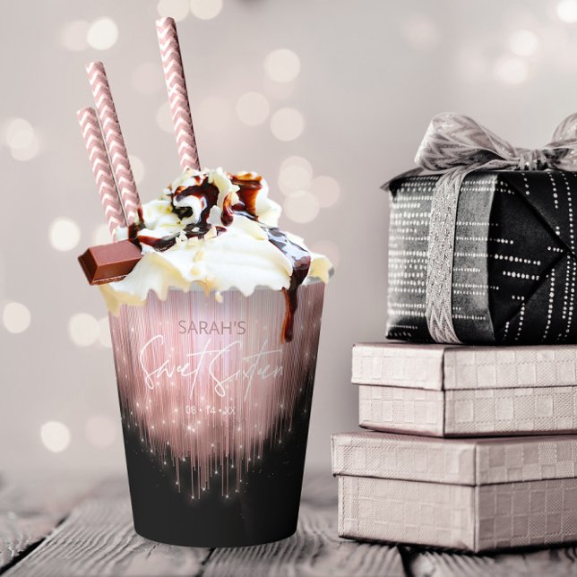 Gobelets En Papier Lumières en cascade Sweet 16 Rose Gold ID790 (Créateur téléchargé)