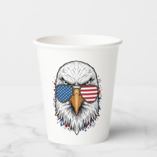 Gobelets En Papier Lunettes de soleil aigle patriotique Vintage Vecto