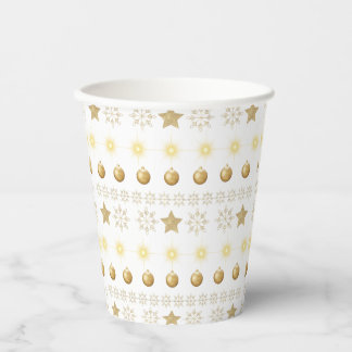 Gobelets En Papier Luxury Gold & White Christmas