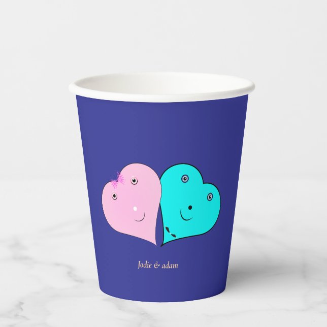 Gobelets En Papier m. & mme Ballotin de coeurs (Recto)