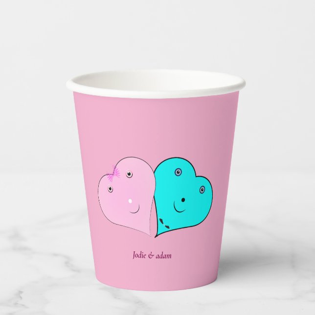 Gobelets En Papier m. & mme Ballotin de coeurs (Recto)