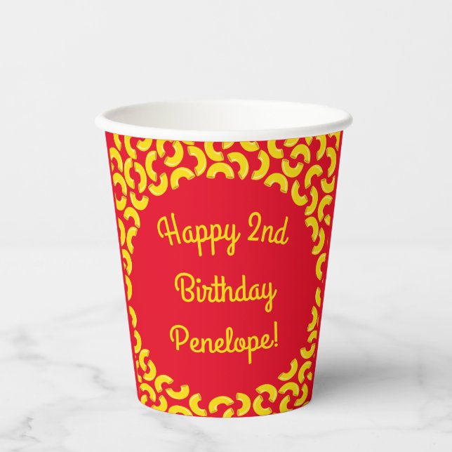 Gobelets En Papier Mac et Fromage Enfant 1er Anniversaire Parti Macar (Recto)