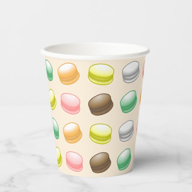 Gobelets En Papier Macarons Sweet 16 Fête (Recto)