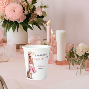 Gobelets En Papier Mademoiselle à Madame Voyage Robe Rose Arc Bridal