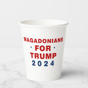 Gobelets En Papier Magadoniens pour Trump 2024 Rouge bleu