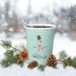 Gobelets En Papier Magic and Wonder Christmas Snowman Mint ID440<br><div class="desc">Belle tasse en papier de Noël avec un bonhomme de neige stylisé encadré en blanc sur un arrière - plan vert menthe parsemé de flocons de neige et d'étoiles. Une élégante typographie tendance de "Magic and Wonder" complète le design. Ajoutez votre nom pour personnaliser si vous le souhaitez. Recherchez ID440...</div>