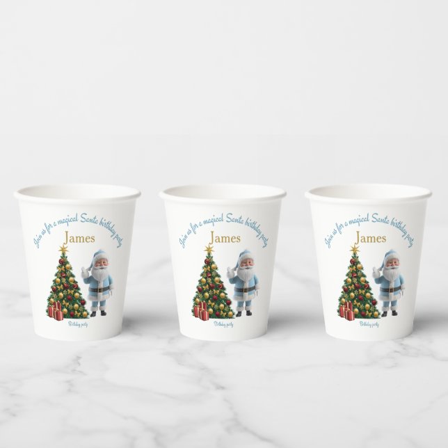 Gobelets En Papier Magical Santa Birthday Invitation (Multi)